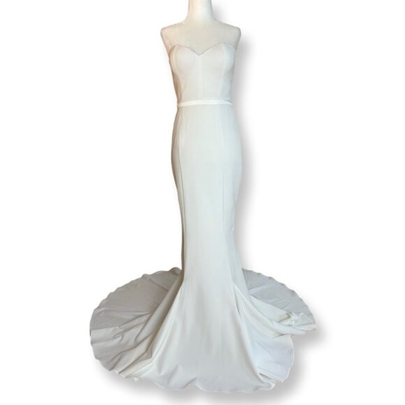 Luxe by Elle Zeitoune Arianna Strapless Bridal Dress Wedding Gown Size 0 US 4 AU - Picture 2 of 16